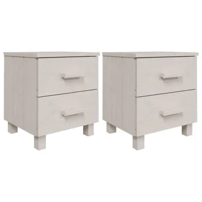vidaXL Nočna omarica HAMAR 2 kosa bela 40x35x44,5 cm trdna borovina