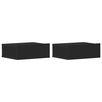 vidaXL Stenske nočne omarice 2 kosa črne 40x30x15 cm inženirski les