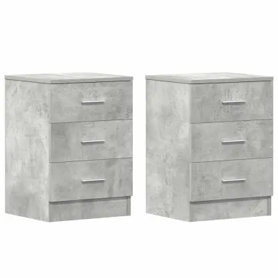 vidaXL Nočne omarice 2 kosa betonsko sive 38x35x56 cm iverna plošča
