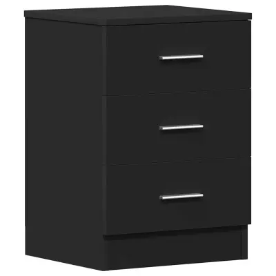 vidaXL Nočna omarica črna 38x35x56 cm iverna plošča