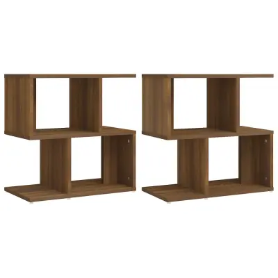 vidaXL Nočna omarica 2 kosa rjavi hrast 50x30x51,5 cm konstruiran les