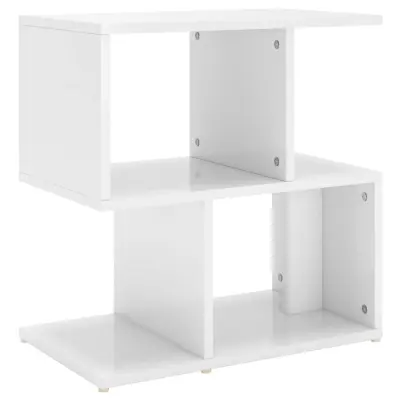 vidaXL Nočna omarica visok sijaj bela 50x30x51,5 cm iverna pl.