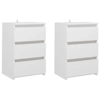 vidaXL Nočna omarica 2 kosa bela 40x35x62,5 cm konstruiran les