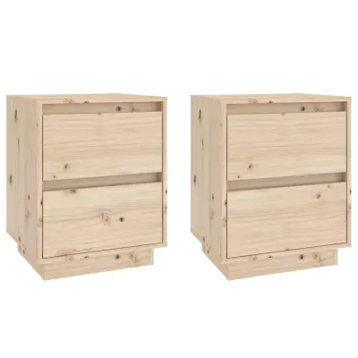 vidaXL Nočna omarica 2 kosa 40x35x50 cm trdna borovina