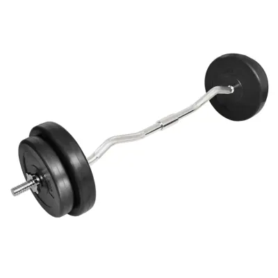 vidaXL Palica za uteži z utežmi 30 kg