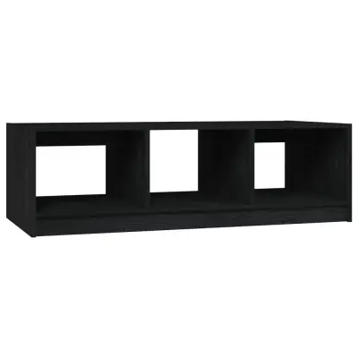 vidaXL Klubska mizica črna 110x50x34 cm trdna borovina
