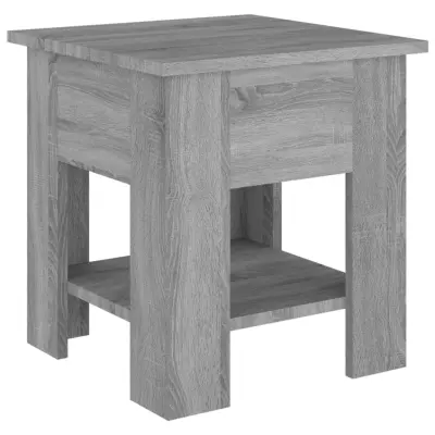 vidaXL Klubska mizica siva sonoma 40x40x42 cm konstruiran les