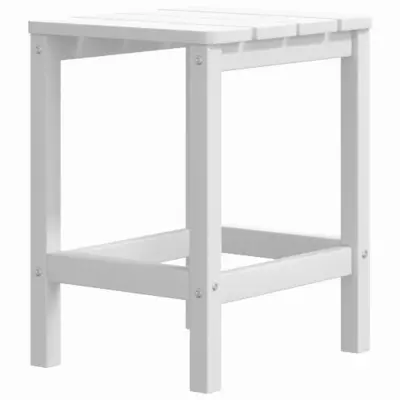 vidaXL Vrtna miza Adirondack bela 38x38x46 cm HDPE