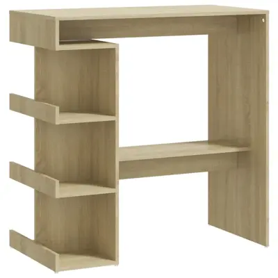 vidaXL Barska miza s policami sonoma hrast 100x50x101,5 cm iverna pl.