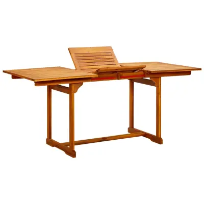 vidaXL Vrtna jedilna miza (120-170)x80x75 cm trden akacijev les