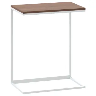 vidaXL Stranska mizica bela 55x35x66 cm konstruiran les