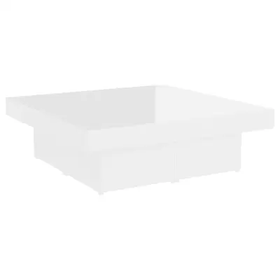 vidaXL Klubska mizica visok sijaj bela 90x90x28 cm iverna plošča