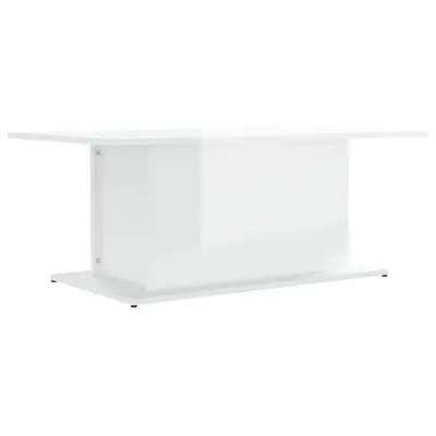vidaXL Klubska mizica visok sijaj bela 102x55,5x40 cm iverna plošča