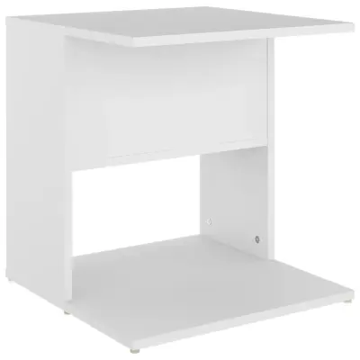 vidaXL Stranska mizica bela 45x45x48 cm iverna plošča