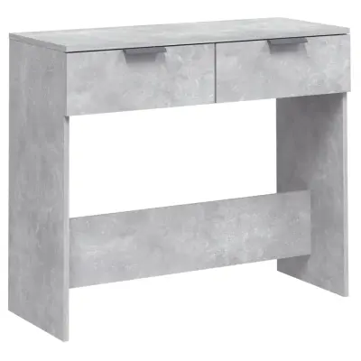 vidaXL Konzolna mizica betonsko siva 90x36x75 cm konstruiran les