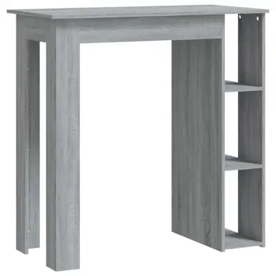 vidaXL Barska miza s polico siva sonoma 102x50x103,5 cm iverna pl.