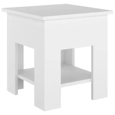 vidaXL Klubska mizica bela 40x40x42 cm konstruiran les