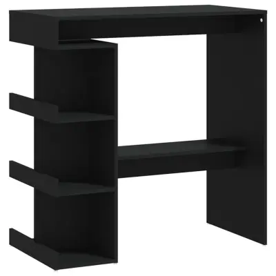 vidaXL Barska miza s policami črna 100x50x101,5 cm iverna plošča