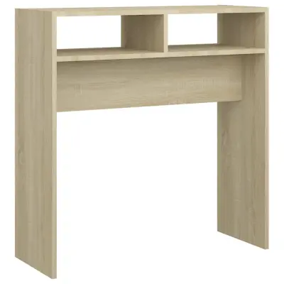 vidaXL Konzolna mizica sonoma hrast 78x30x80 cm iverna plošča