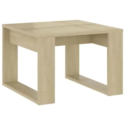 vidaXL Stranska mizica sonoma hrast 50x50x35 cm iverna plošča