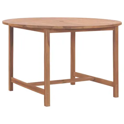 vidaXL Vrtna jedilna miza Ø110x75 cm trdna tikovina