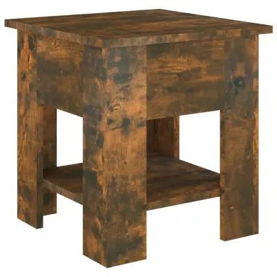 vidaXL Klubska mizica dimljeni hrast 40x40x42 cm konstruiran les