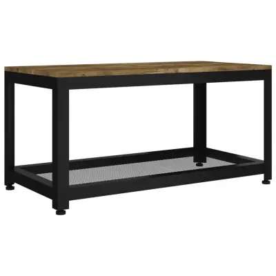 vidaXL Klubska mizica temno rjava in črna 90x45x45 cm MDF in železo