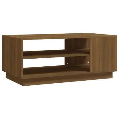 vidaXL Klubska mizica rjavi hrast 102x55x43 cm iverna plošča