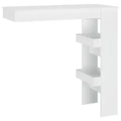vidaXL Stenska barska miza bela 102x45x103,5 cm konstruiran les