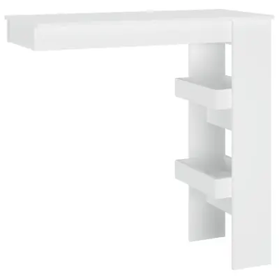 vidaXL Stenska barska miza bela 102x45x103,5 cm konstruiran les