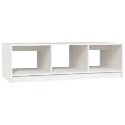 vidaXL Klubska mizica bela 110x50x34 cm trdna borovina