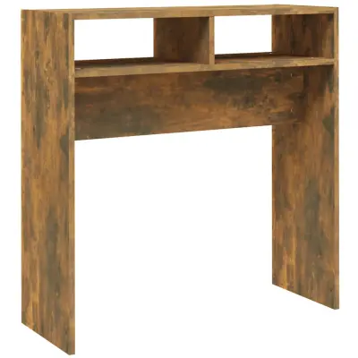 vidaXL Konzolna mizica dimljeni hrast 78x30x80 cm konstruiran les