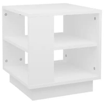 vidaXL Klubska mizica bela 40x40x43 cm konstruiran les