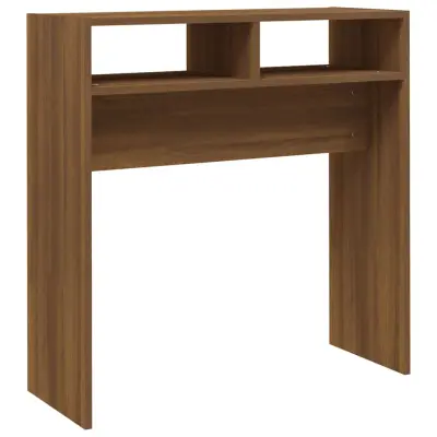 vidaXL Konzolna mizica rjav hrast 78x30x80 cm konstruiran les
