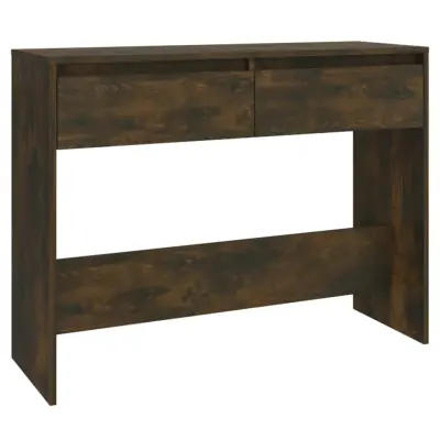 vidaXL Konzolna mizica dimljeni hrast 100x35x76,5 cm iverna plošča