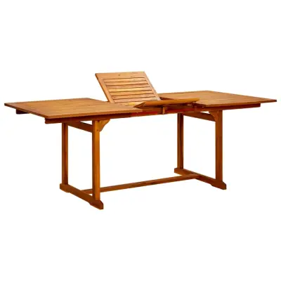 vidaXL Vrtna jedilna miza (150-200)x100x75 cm trden akacijev les