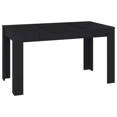 vidaXL Jedilna miza črna 140x74,5x76 cm iverna plošča