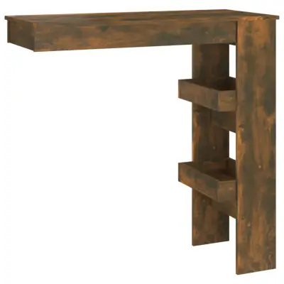 vidaXL Stenska barska miza dimljeni hrast 102x45x103,5 cm konstr. les