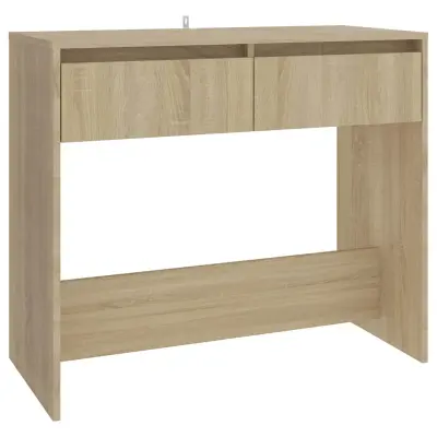 vidaXL Konzolna mizica sonoma hrast 89x41x76,5 cm jeklo