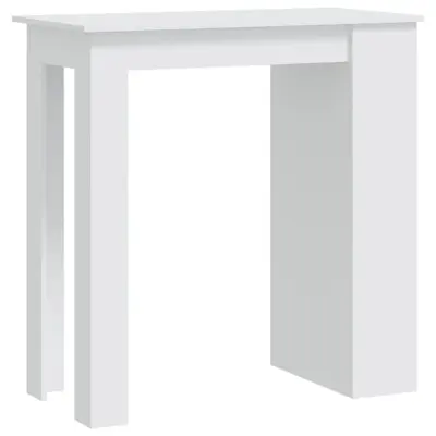 vidaXL Barska miza s policami bela 102x50x103,5 cm iverna plošča