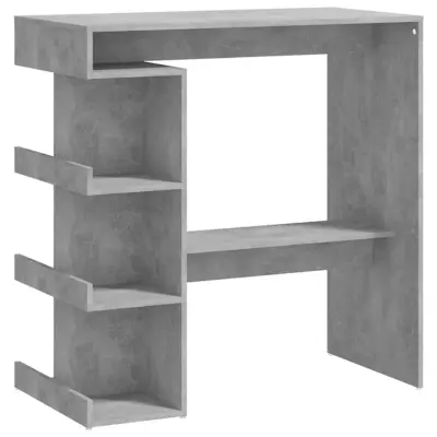 vidaXL Barska miza s policami betonsko siva 100x50x101,5 cm iverna pl.