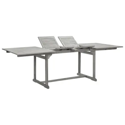 vidaXL Vrtna jedilna miza (160-240)x100x75 cm trden akacijev les