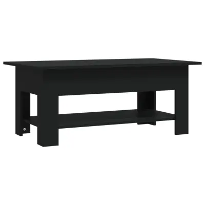 vidaXL Klubska mizica črna 102x55x42 cm iverna plošča