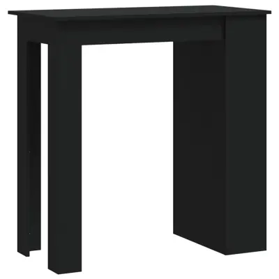 vidaXL Barska miza s policami črna 102x50x103,5 cm iverna plošča