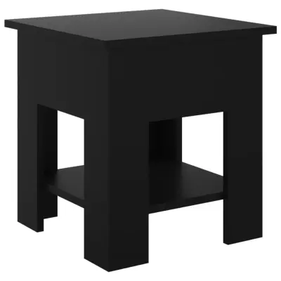 vidaXL Klubska mizica črna 40x40x42 cm konstruiran les