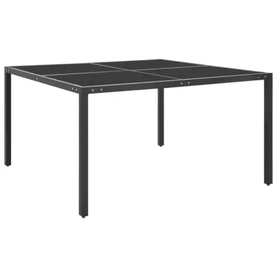 vidaXL Vrtna jedilna miza antracit 130x130x72 cm jeklo in steklo