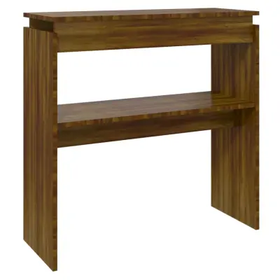 vidaXL Konzolna mizica rjavi hrast 80x30x80 cm konstruiran les