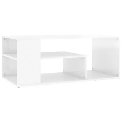 vidaXL Klubska mizica visok sijaj bela 100x50x40 cm iverna plošča