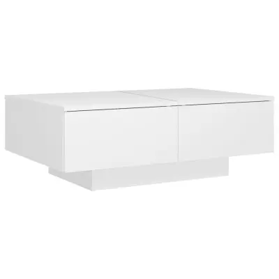 vidaXL Klubska mizica bela 90x60x31 cm iverna plošča