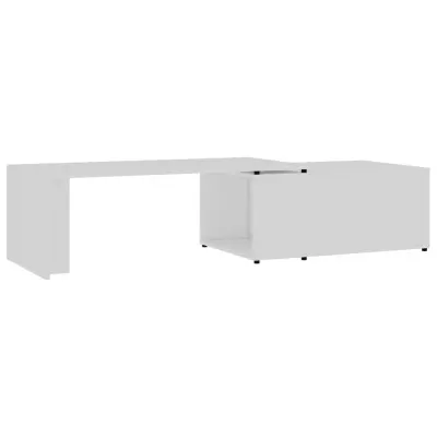 vidaXL Klubska mizica bela 150x50x35 cm iverna plošča